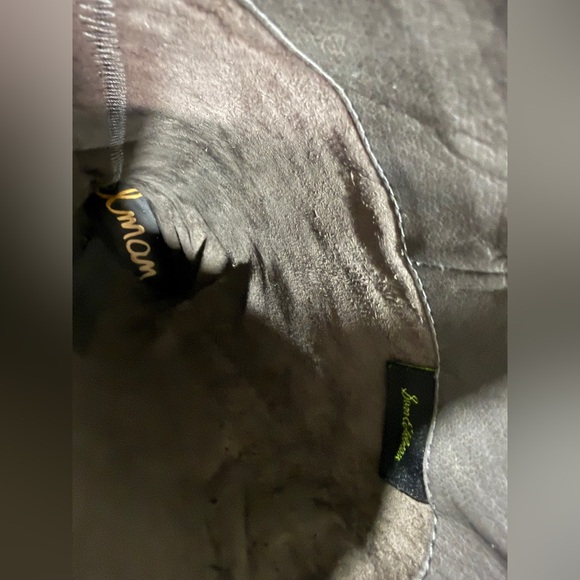 Sam Edelman Gray Leather Tall Riding Boots Women’s 7.5 Zip Low Heel - Picture 9 of 10